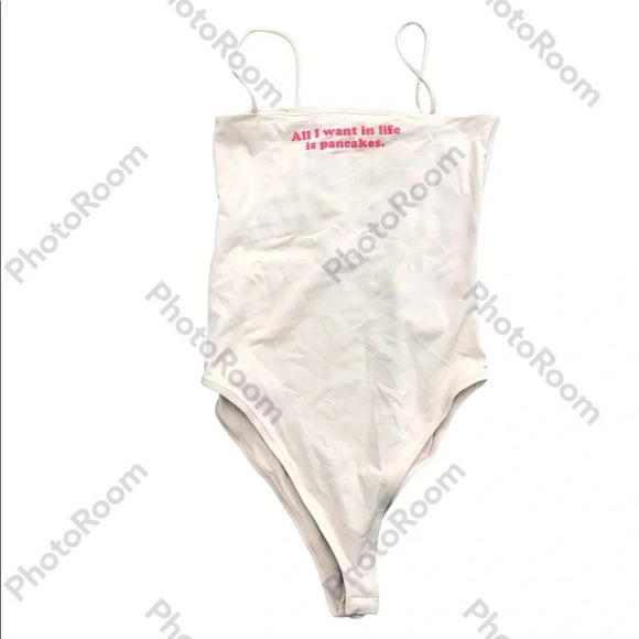 NWT ZARA NUDE ALL I WANT IS PANCAKES BODYSUIT - Picture 3 of 5